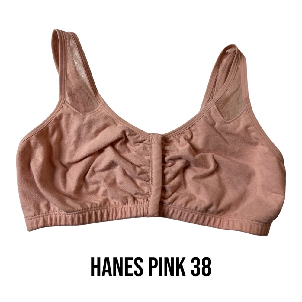 Hanes soft pink sleep to comfort bra with front closure‎ - 38 - EUC